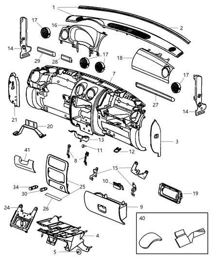 2011 Ram 2500 Panel Closeout Diagram for 55352787AG