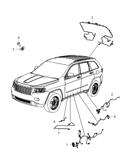 1999 Dodge Ram 3500 Van Wiring Rear Door Diagram for 68042758AG