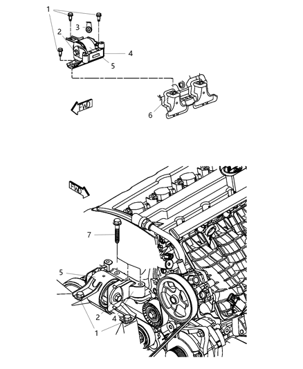 2016 Jeep Compass Insulator Engine Mount Diagram for 5105489AI