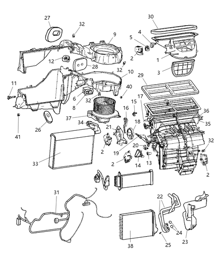 Seal Kit A/C And Heater Unit Diagram for 68017814AA
