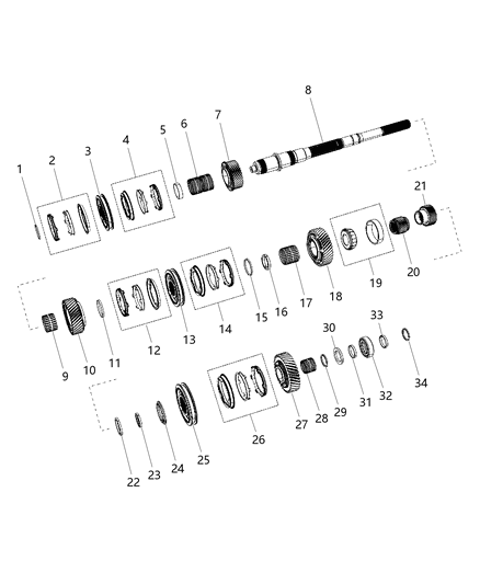 1985 Dodge Ram 50 Synchronizer Diagram for 68199797AA
