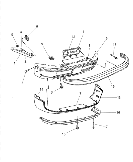 Shield Sight Radiator Grille To Upper Crossmember Diagram for 55076786