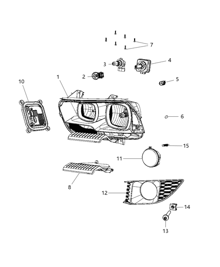 Bulb Kit Headlamp Contains L0000H11 Bulb And I - Sheet Diagram for 68184755AA
