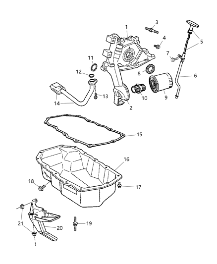 2021 Ram 1500 Classic Connector, Oil Filter Adapter Diagram for 4694119