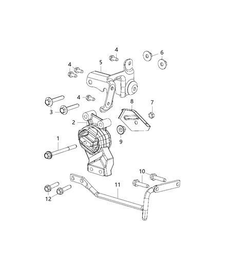 2014 Ram 1500 Bracket Engine Mount Diagram for 68170060AA