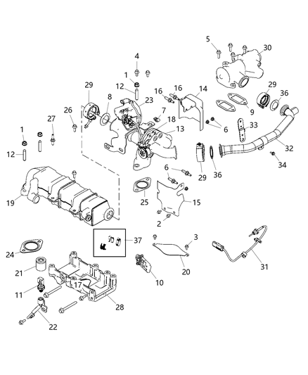 2012 Jeep Patriot Bolt Hexagon Flange Head M6X1.00X14.00 for Tube Flange Diagram for 4886003AA