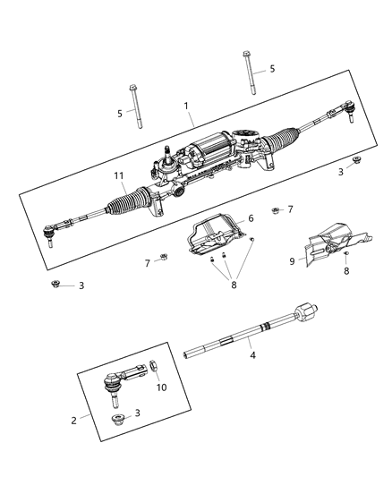 Gear Rack And Pinion Diagram for 5154461AI