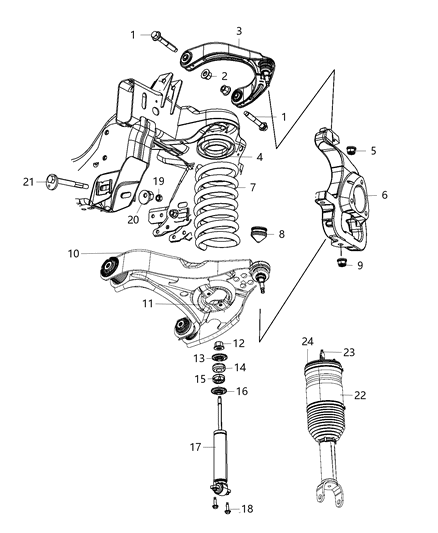 2018 Ram 1500 Air Spring, Front Passenger Side Diagram for 4877146AH