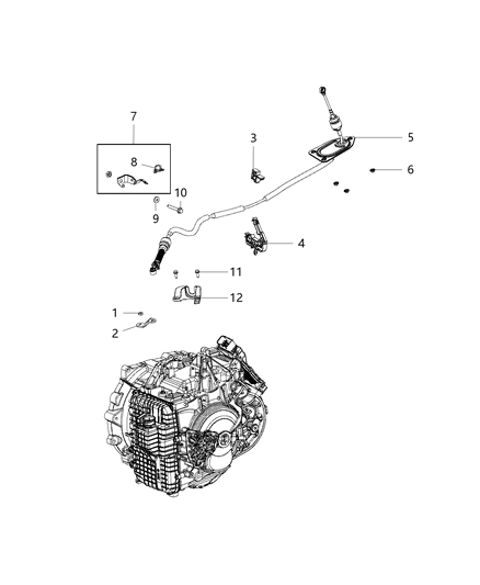1993 Dodge Shadow Shifter Transmission Diagram for 68246596AA