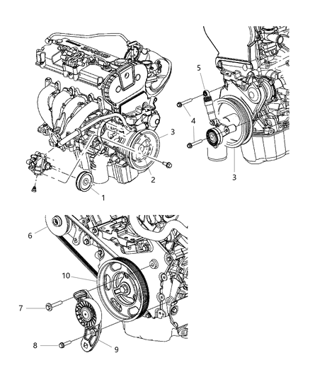 2005 Dodge Stratus Bracket Alternator Adjusting Diagram for 4792410AD