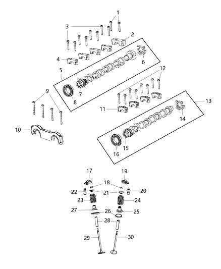 Rocker Arm Valve Exhaust Diagram for 5047228AB