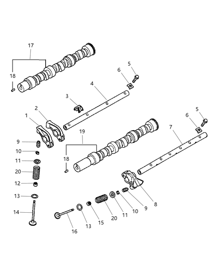 2013 Jeep Patriot Spring, Inlet & Exhaust Valve Diagram for MD163357