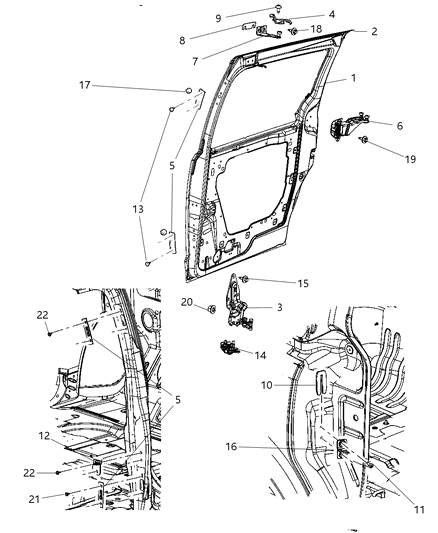 Door Sliding Diagram for 5020698AJ