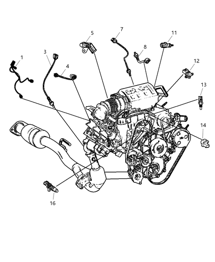 Sensor Kit Throttle Position Diagram for 5019411AB
