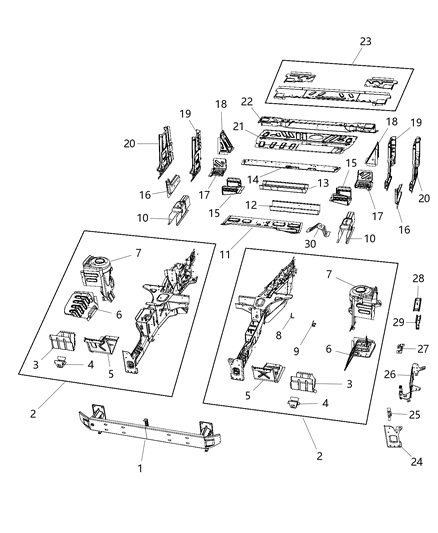 Rail Frame Front Diagram for 4725952AE
