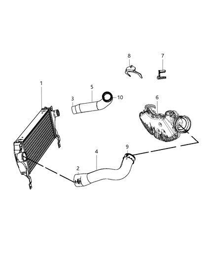 2022 Jeep Grand Cherokee L Hose Charge Air Cooler Diagram for 55037961AA