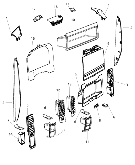 Outlet A/C & Heater Left Outboard Diagram for 1WP30DX9AF