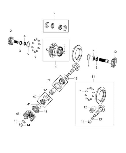 1990 Jeep Wagoneer Shim Differential Bearing Replacement Shims 5017215Aa Diagram for 5017377AA
