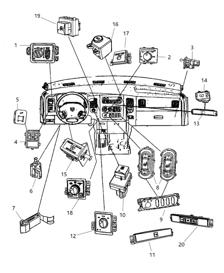 Bezel Switch Diagram for 1JB94DX9AA
