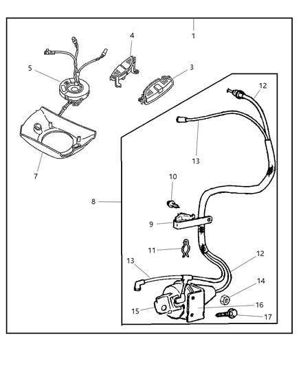 2024 Ram 3500 Cover Steering Wheel Back Diagram for 5072981AA