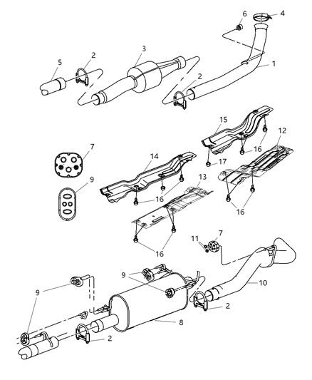 1990 Chrysler Imperial Clamp Exhaust Turbo Outlet To Front Pipe Diagram for 52121285AA