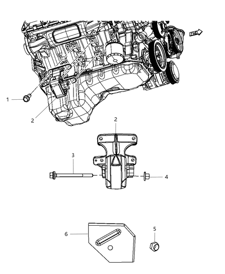 2003 Chrysler Concorde Insulator Engine Mount Diagram for 68043230AA