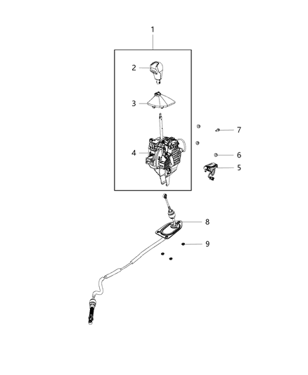 2015 Ram ProMaster City Shifter Transmission Diagram for 5SG71LXHAB