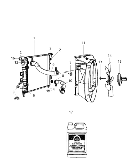 Radiator Engine Cooling, 25 Pc Min Qty Mix & Match Diagram for 55056682AD