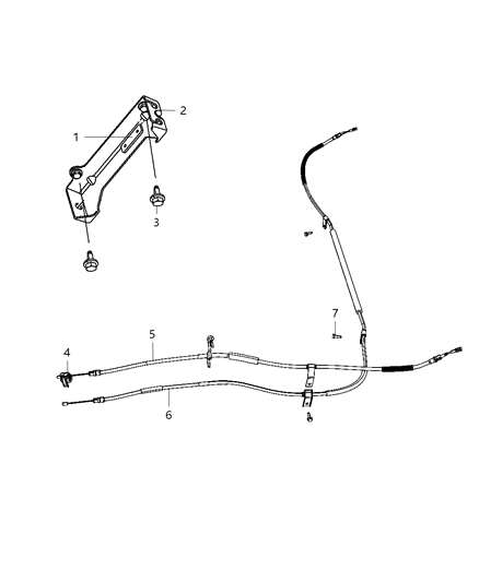 Bracket Parking Brake Cable Diagram for 4721817AA