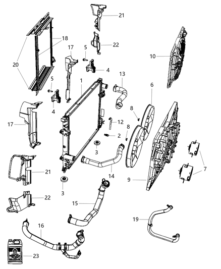 Hose Engine Coolant To Oil Cooler Inlet Diagram for 55111286AB