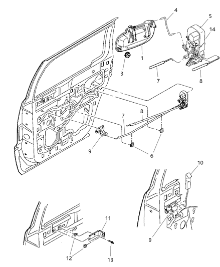 1991 Dodge Caravan Latch Rear Door Diagram for 55256427AB