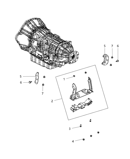 Bracket Transmission Mount Diagram for 52122337AB