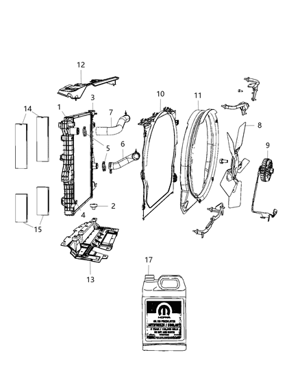 Hose Radiator Inlet Diagram for 55056954AA