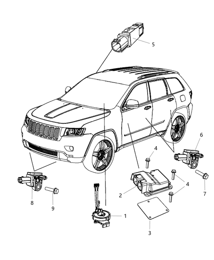 Module Steering Column Diagram for 1HE79DX9AD