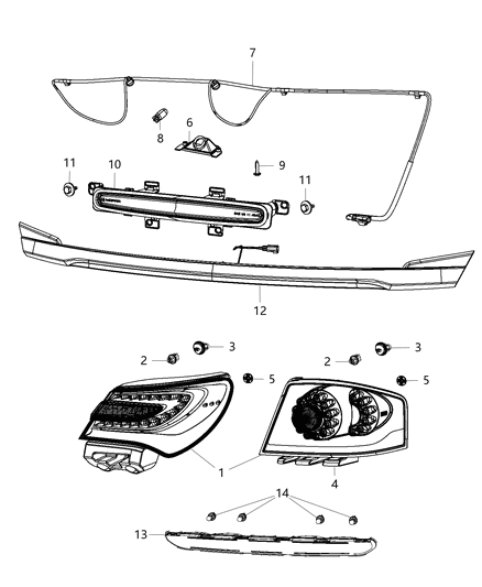 1991 Dodge D250 Lamp Tail Stop Turn Diagram for 5182523AD