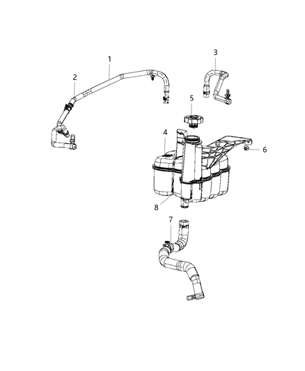 Hose Coolant Bottle Vent Diagram for 68359830AC