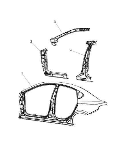 Reinforcement A - Pillar Diagram for 68080997AC