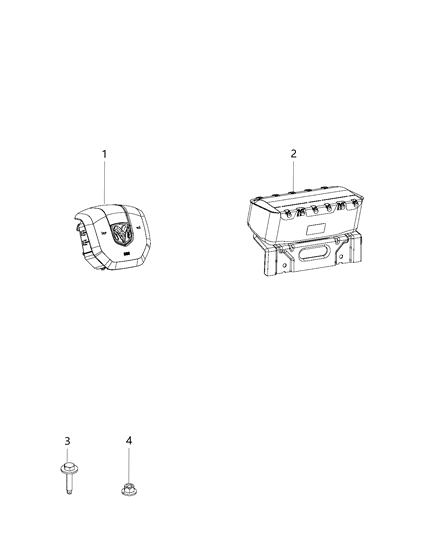 2019 Ram 3500 Passenger Air Bag, Passenger Side Diagram for 68368968AE