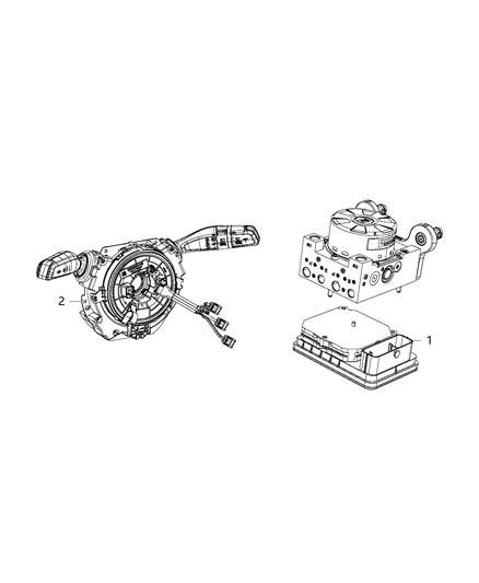1994 Dodge Shadow Module Steering Column Diagram for 68257887AB