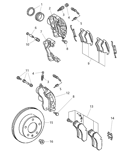 Sensor Brake Wear Diagram for 5103583AA
