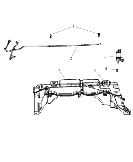 2012 Ram 2500 Hose Windshield Washer Hood Diagram for 55157293AD