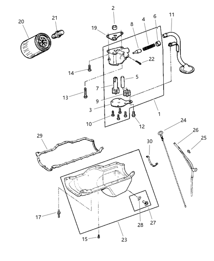 1993 Dodge Daytona Indicator Engine Oil Level Diagram for 53010444