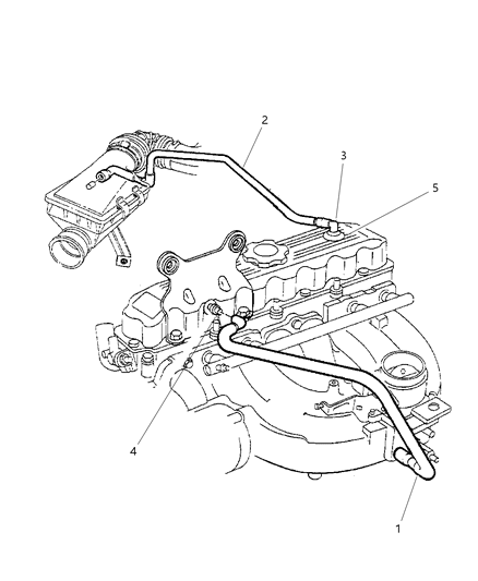 2010 Chrysler 300 Tube Cylinder Cover To Air Cleaner Diagram for 4854180