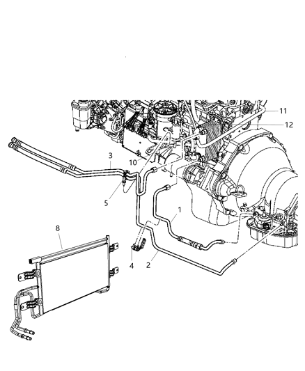 Tube And Hose Oil Cooler Diagram for 52028922AJ