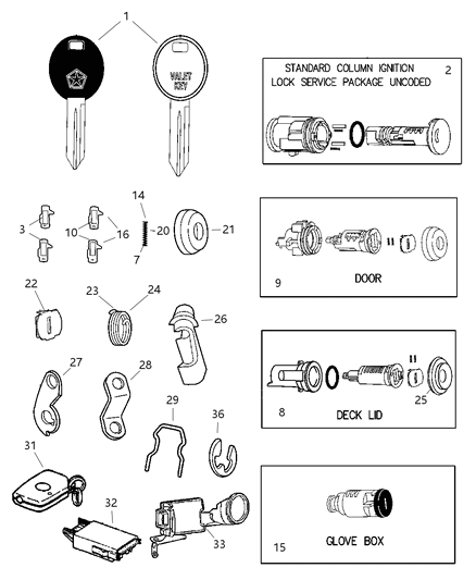 2001 Dodge Ram 3500 Van Module Immobilizer System Diagram for 4602273AC