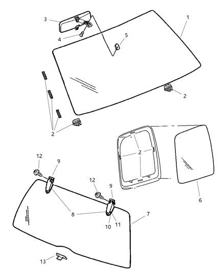 2021 Ram 1500 Classic Backlite Note: For Backlite Hinges And Associated Hardware Diagram for 55360340AK