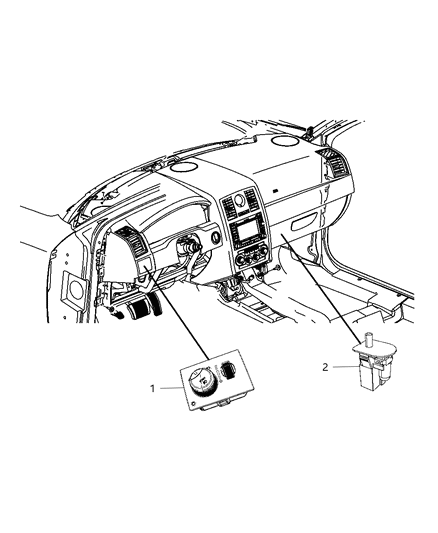 2004 Dodge Ram 2500 Switch Headlamp Diagram for 68240388AB