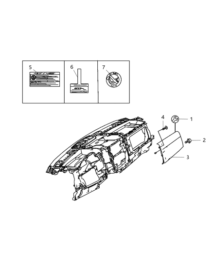 Air Bag Passenger, Passenger Side Diagram for 68010410AA