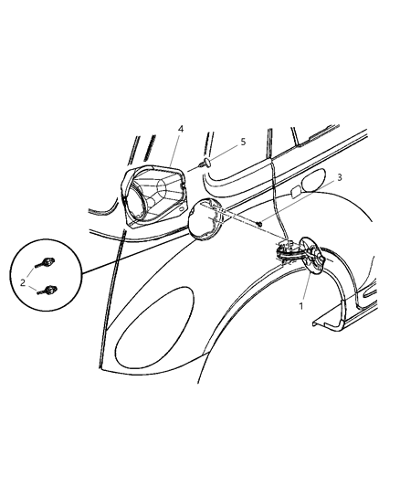 2006 Chrysler PT Cruiser Housing Fuel Filler Diagram for 4724678AB