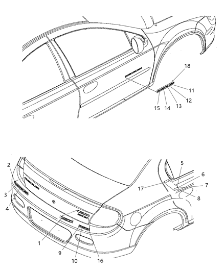 Nameplate Front Door Diagram for 5288945AC